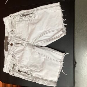 White Distressed Men's Jean Shorts